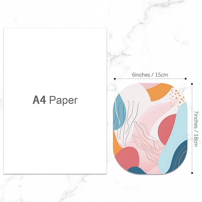 Small Mouse Pad, 6 x 7 Inch, Oval Mini Mouse Pad with Non-Slip Rubber Base for Laptop Wireless Mouse Keyboard Tray Mousepad, Color Abstract