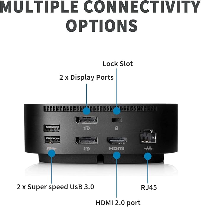 HP Docking Station for Laptop Dual Monitor,HP USB-C G5 Dock with 120W AC Adapter,Bundle with USB-C/HDMI/DP Cables (Renewed)