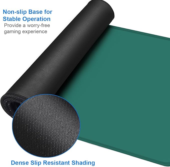 Mouse Pad Large, 31.5x15.7 inch Gaming Computer Keyboard Mouse Mat, Water Resist Non-Slip Mousepad Rubber Base Long XXL Mouse Pad for Work & Gaming, Office & Home, Green