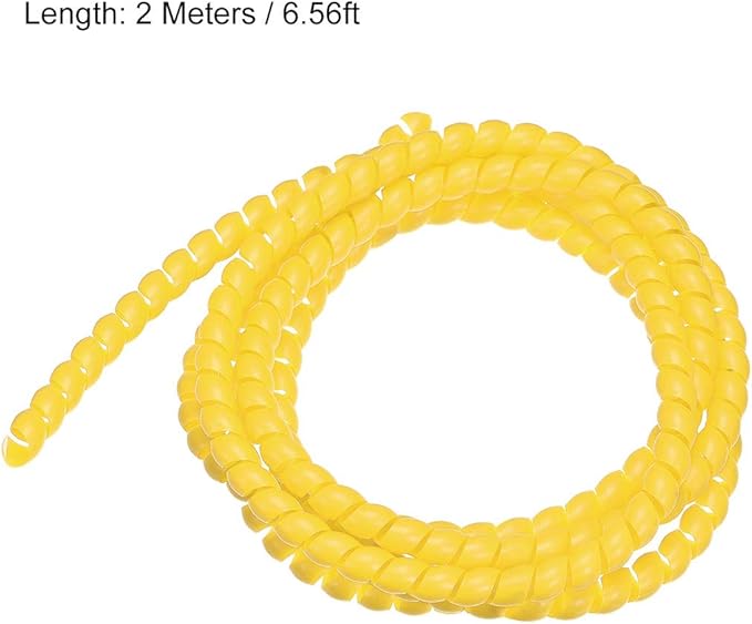 uxcell Flexible Spiral Tube Wrap Cable Management Sleeve 8mm X 10mm Computer Wire Manage Cord 2 Meters Length Yellow