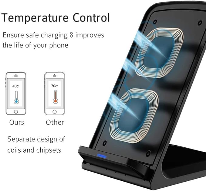 Fast Wireless Charger Stand for Samsung Galaxy S25 S24 S23 S22 Ultra/S21/Note 20/S20/S10+/S10e/S9/ S8+/S7 Edge Note 9/8 Qi Charging Dock for iPhone 17 16 15 14 13 12 11 Pro Max Mini Xs Xr 8 Plus SE
