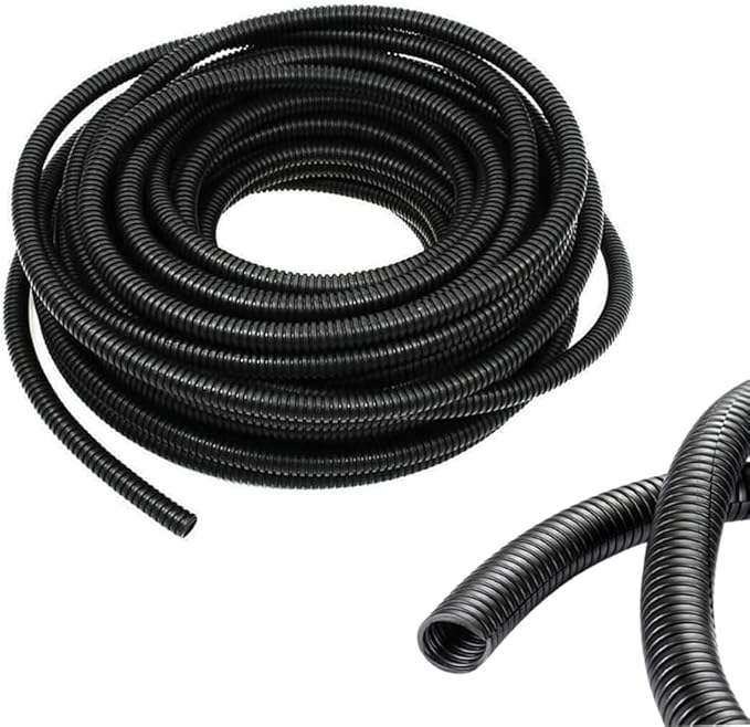 1/4 Inch Wire Loom Split Tubing - 100ft Cord Protector Electric Wires Covers, Automotive Wire Flexible Conduit, Plastic Wire Cover