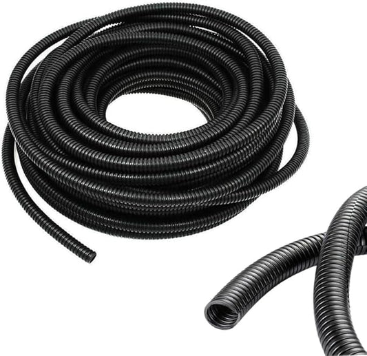 1/4 Inch Wire Loom Split Tubing - 100ft Cord Protector Electric Wires Covers, Automotive Wire Flexible Conduit, Plastic Wire Cover