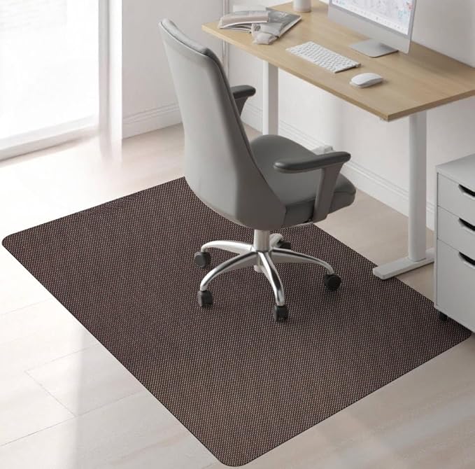 Sycoodeal Office Chair Mat for Hardwood & Tile Floor, 40" x 48" Computer Gaming Chair Mat for Rolling Chairs Non-Curve, Anti-Slip, Heavy Duty Floor Protector for Home Office (Brown)