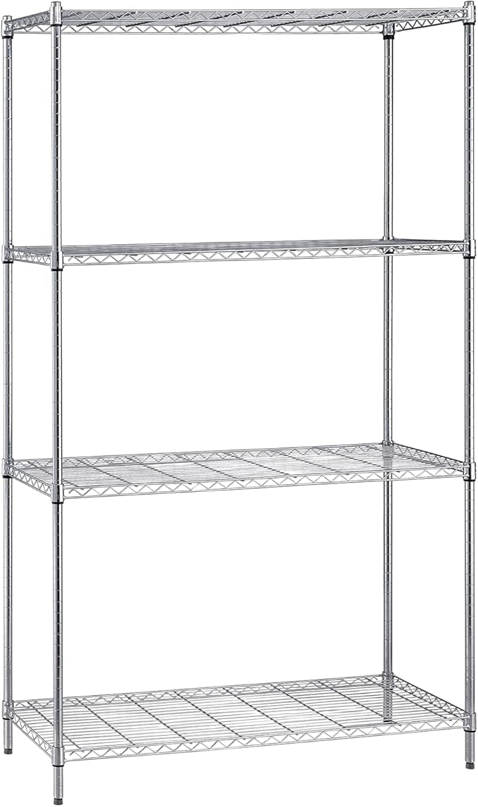Quantum Storage Systems WR74-2160C Starter Kit Wire Shelves Chrome 4 Shelves 74" H x 60" W x 21" D