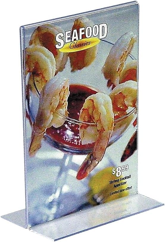 STAPLES Sign Holder, 5" x 7", Clear Plastic – Small Desktop Display Stand for Price Cards, Notices & Table Signs