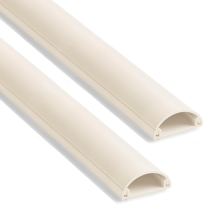Cord Hider 78in (2X L39in), Cable Hider for 1-2 Cords, Cord Covers for Wires on Wall, Wire Covers for Wall Mount TV, Cable Raceway Beige W1in x H0.4in