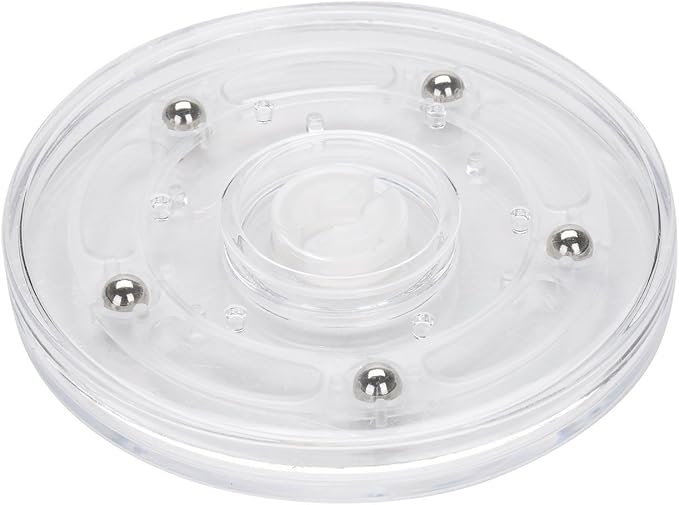 TamBee 4PCS 3 Inch Acrylic Lazy Susan Turntable Organizer, 360° Rotation Revolving Display Base Clear Acrylic for Spice Rack, Table, Cake, Kitchen, Pantry Decorating