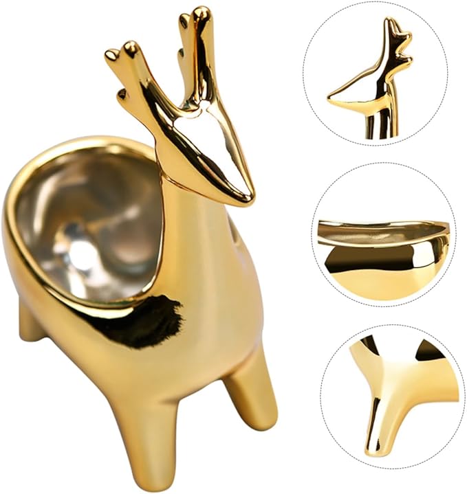 Jewelry Storage Box Deer Shape Deer Shaped Storage Holder Box Desktop Organizer Natural Appearance