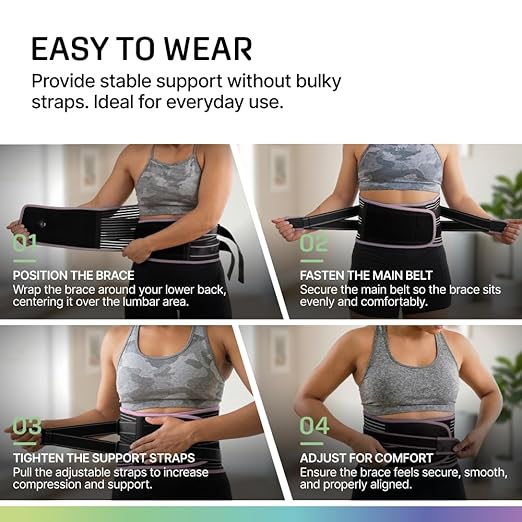 Modvel Back Brace for Lower Back Pain Women and Men – Lumbar Support Belt for Sciatica, Herniated Disc, Muscle Strain – Adjustable Breathable Work Brace with 6 Stays – Support for Posture – Size XXL