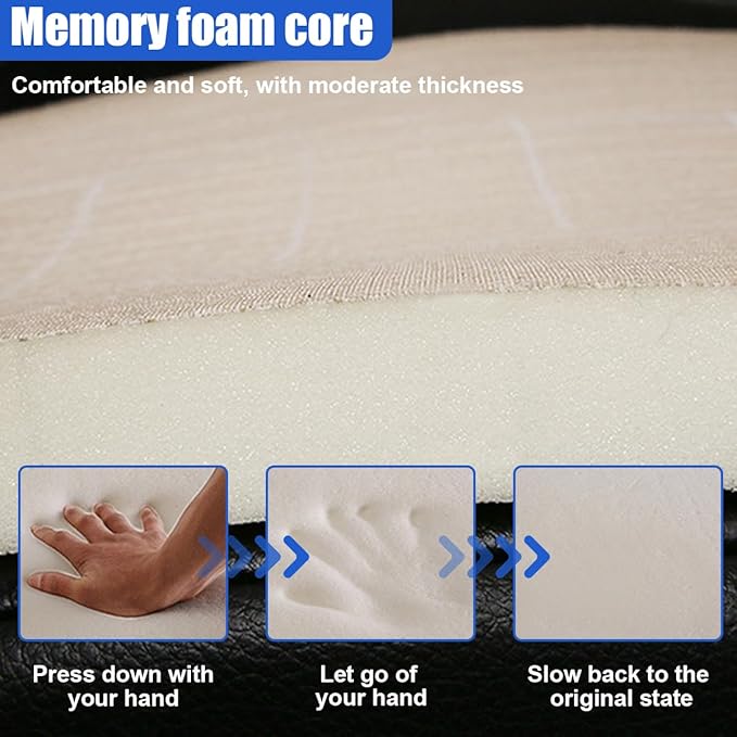 Car Seat Cushion Pad, Memory Foam Automotive Butt Cushion with Non-Slip Silicone Bottom, Breathable Driver Seat Protector for Vehicle, Home and Office Chairs (Grey)