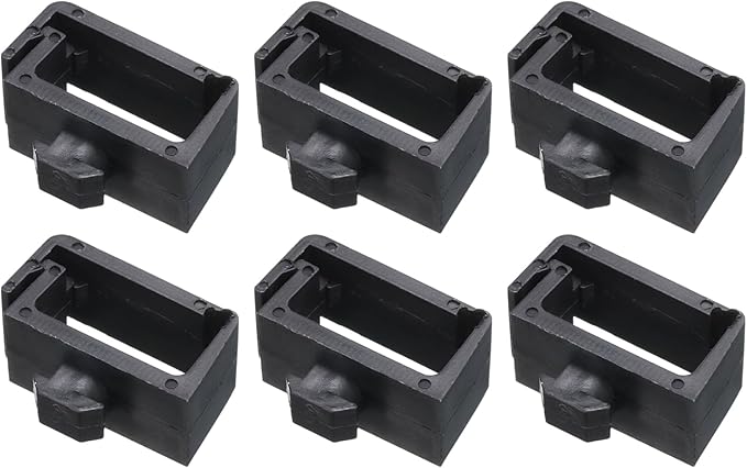 MECCANIXITY 6Pcs Single Slot Flat Cable Clamp 28.5mm Hole Dia Wire Holder ABS for 40 Series European Standard Aluminum Extrusion Black