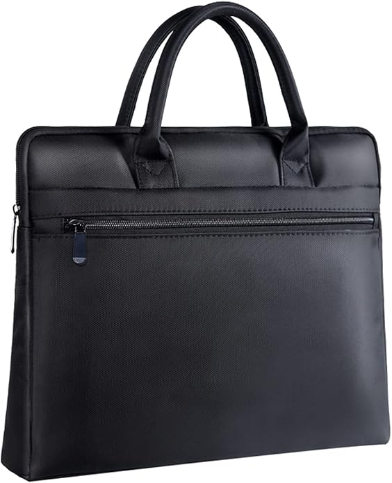 Waterproof Oxford Handle Document Bag Briefcase for Men File Tote Bag for Carrying Paper Files Black