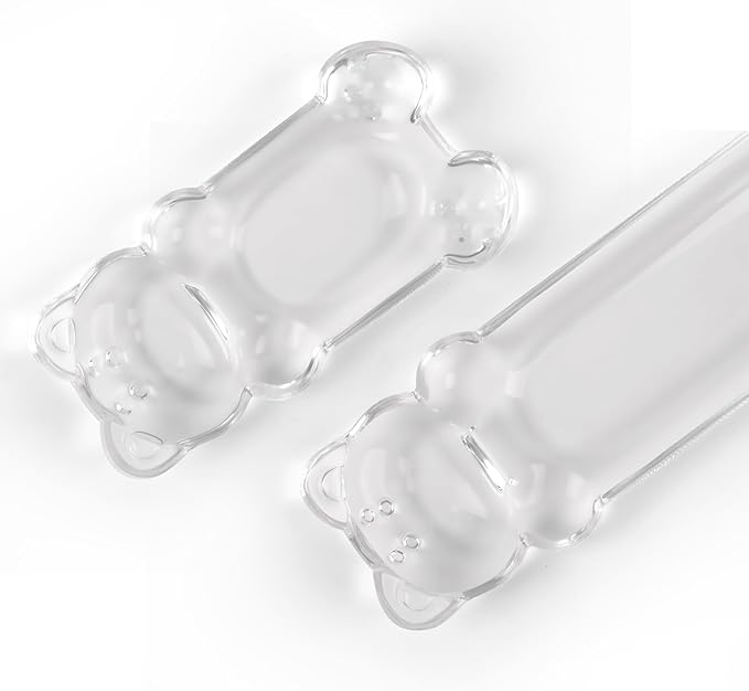 Gel Keyboard and Mouse Wrist Rest Set – Clear Wrist Rest for Computer Keyboard 60%/68%/75%, Comfort & Support for Typing and Gaming(Cute White Bear)