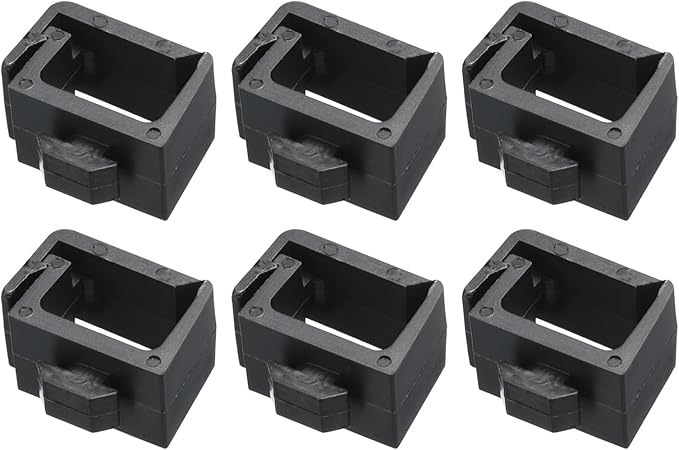 MECCANIXITY 6Pcs Single Slot Flat Cable Clamp 10.6mm Hole Dia Wire Holder ABS for 20 Series European Standard Aluminum Extrusion Black