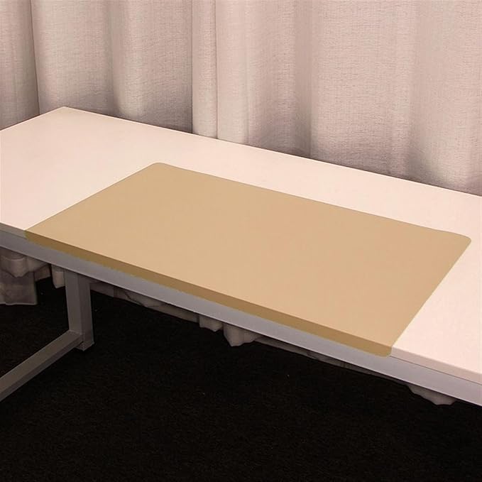 Lifup Non-Slip Desk Pad Protector, Self Adhesive Writing Mat with Full Grip Fixation Lip, Waterproof PU Leather Large Mouse Pad for Home Office Gaming Khaki 31.5" x 19.7"