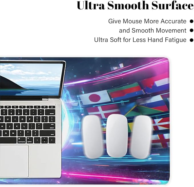 Large Mouse Pad Sports Ball Non-Slip Rubber Long Gaming Desk Mat Big Computer Keyboard Mousepad Waterproof Protector Wristing Pad for Gaming Office Home Decorative 31.5 X 11.8 Inch