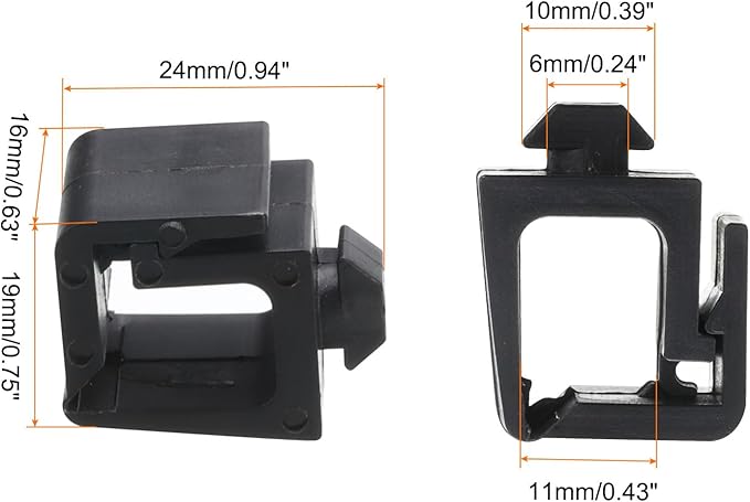 MECCANIXITY 4Pcs Single Slot Flat Cable Clamp 6, 10mm Mount Slot Width Wire Holder ABS for 20 Series European Standard Aluminum Extrusion