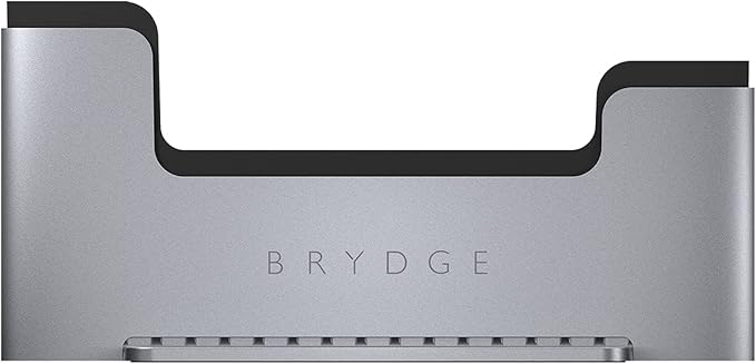 Brydge Space-Saving Laptop Stand | Vertical Docking Station Compatible with 15-inch MacBook Pro (2016-2019), 2 x Thunderbolt™ 3 Ports with 40 Gbps Data throughput (x 2)