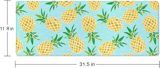 Pineapple Extended Big Mouse Pad Large,XL Gaming Mouse Pad Desk Pad,31.5x11.8inch Long Computer Keyboard Mouse Mat Mousepad with 3mm Non-Slip Base and Stitched Edge for Home Office Work