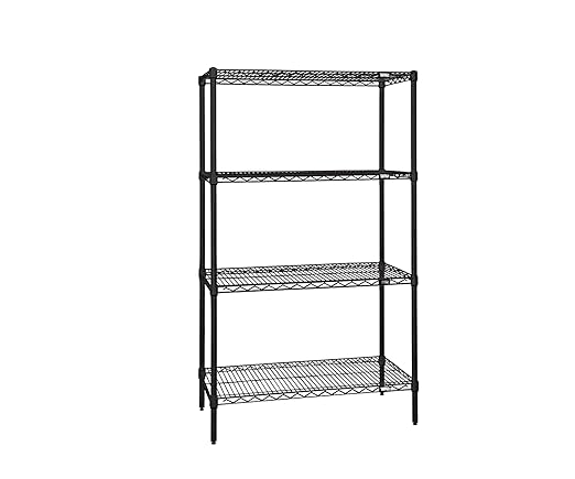 Quantum Storage Systems WR54-1872BK Starter Kit Wire Shelves Black Epoxy 4 Shelves 54" H x 72" W x 18" D