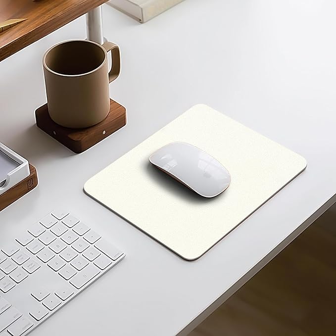 Leather Desk pad Protector, Office Mat, Large Mouse Mat, Non-Slip PU Leather Blotter, Laptop Desk Pad,Waterproof Laptop Computer Desk Keyboard Mat for Office/Work/Home/Decor (White, 11in*8in)