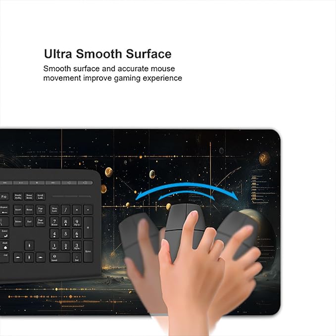Celestial Map Desk Pad Mouse Pad Space Satellite Future Earth Surreal Mousepad XL Large Gaming Mouse Pad Laptop Keyboard Mat Desk Pad 31.5"x11.8" Office Computer Keyboard Laptop Home