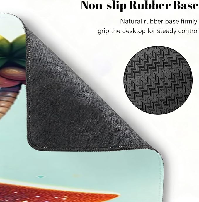 Large Mouse Pad Summer Beach Gnomes Non-Slip Rubber Long Gaming Desk Mat Big Computer Keyboard Mousepad Waterproof Protector Wristing Pad for Gaming Office Home Decorative 31.5 X 11.8 Inch