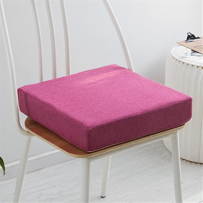 Indoor Chair Cushions Memory Foam Seat Cushion for Armchair, Non-Slip Pads Booster Comfort Pad Indoors Outdoors Car Office Sofa - Square (40x40x5cm,Fuchsia)