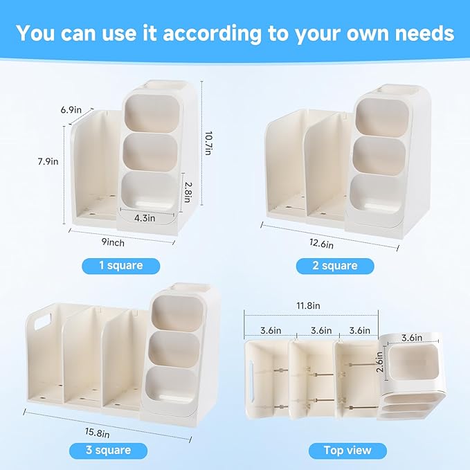 Multifunctional & Retractable Office Desk Organizer and Bookshelf, Small Space Desk Organizer with Magazine File Holder and Pen Holder,Desk Accessories & Workspace Organizers Office Supplies