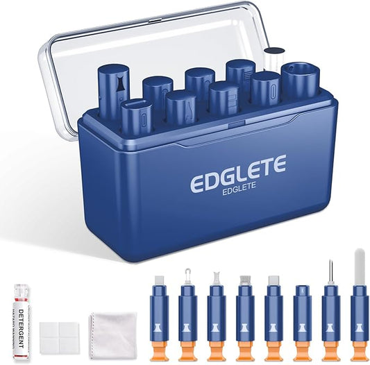 iPhone Cleaning Kit iPhone Cleaner, Phone Charging Port Cleaning, Cell Phone Repair Restore Tool for AirPod pro and iPad, Lightning Charger Cables Speaker Cleaner for Electronic Devices, Dark Blue