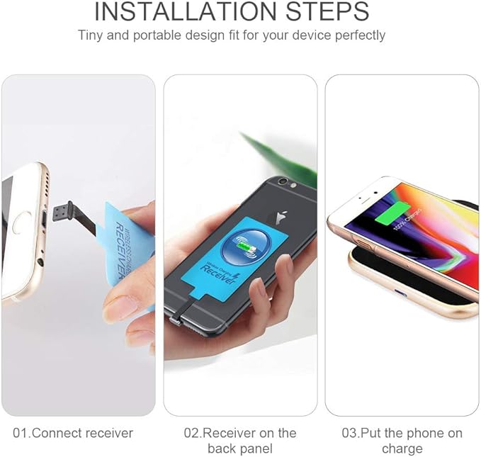 IVY QI Wireless Charging Receiver Adapter with Fast&Smart Microchip Technology for Samsung Galaxy A16 A26 A36 A56 A06 A15 A55 A35 A25 A54 A14 A34 A24 A13 A23 A33 A53 A12 A22 A32 A42 A52 Type-C