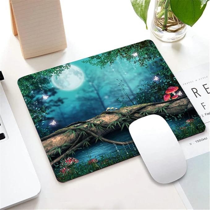 Mouse Pad, Enchanted Pond Mouse Pad, Washable Square Cloth Mousepad for Office Laptop, Non-Slip Rubber Base Mouse Pads for Wireless Mouse, Computer Mouse Pads for Desk