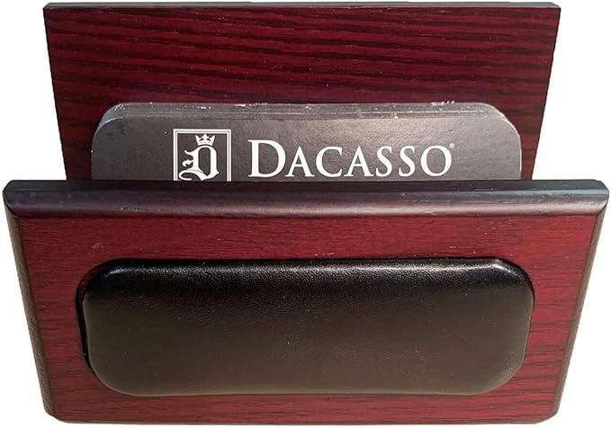 DACASSO Leather Desk Set - Luxury Leather Desk Pad& Desk Organization Essentials - Office Organization & Executive Desk Decor - (Rosewood and Black, 7 Piece)