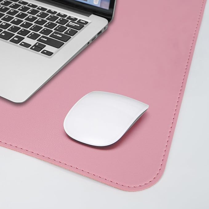 AFIING Cork Desk Mat 47" x 17", Dual-Sided Natural Cork & PU Leather Desk Pad, Non-Slip Waterproof Large Mouse Pad for Office, Home & Gaming (Rose Pink)