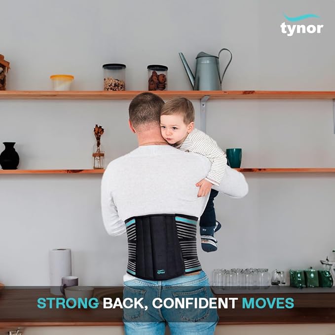 TYNOR Back Support Belt Adjustable Back Brace for Lower Back Pain,Breathable Lumbar Support Belt for Men & Women, Lower Back Brace for Herniated Disc, Sciatica & Heavy Lifting (Small, Classic Black)