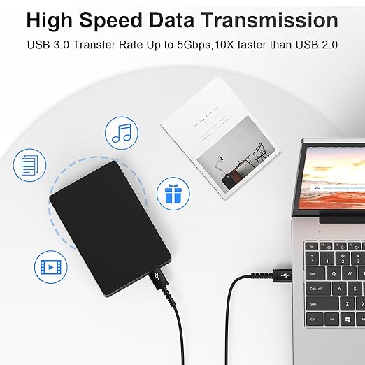 USB to USB Cable 6FT, 2Pack USB3.0 A to A Cord Male to Male Cable Double End USBA Data Transfer Cord for Hard Drive Enclosures,Computer PC Laptop Cooler,DVD Player,Printer,Hub,TV,Monitor,Flashlight