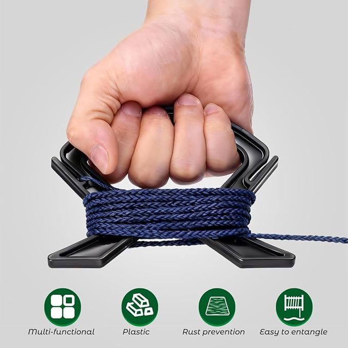 Garneck 10PCS Small Rope Winder: Black String Light Storage Reel Cord Reel Wire Storage Wrap for Extension Cord Holder Plastic Winding Clip for Home Office Garage Rv Workshop