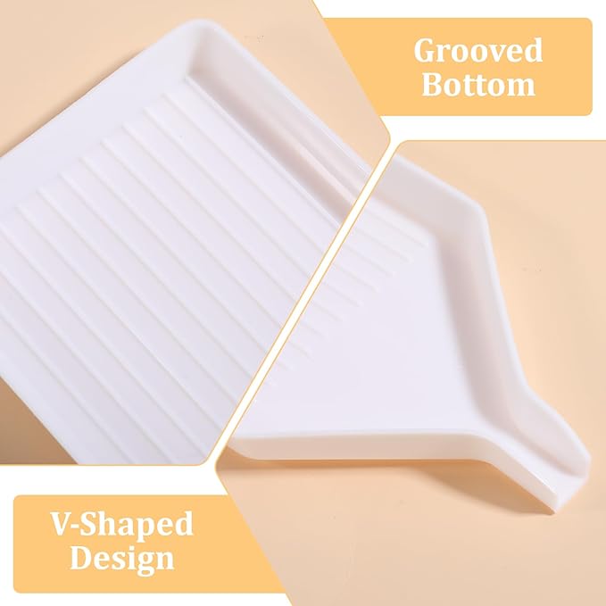 Macuezu Diamond Art Trays, 6 Pcs White Bead Sorting, Plastic Bead Organizer for Rhinestone, Diamond Art Tools and Accessories for DIY Crafts