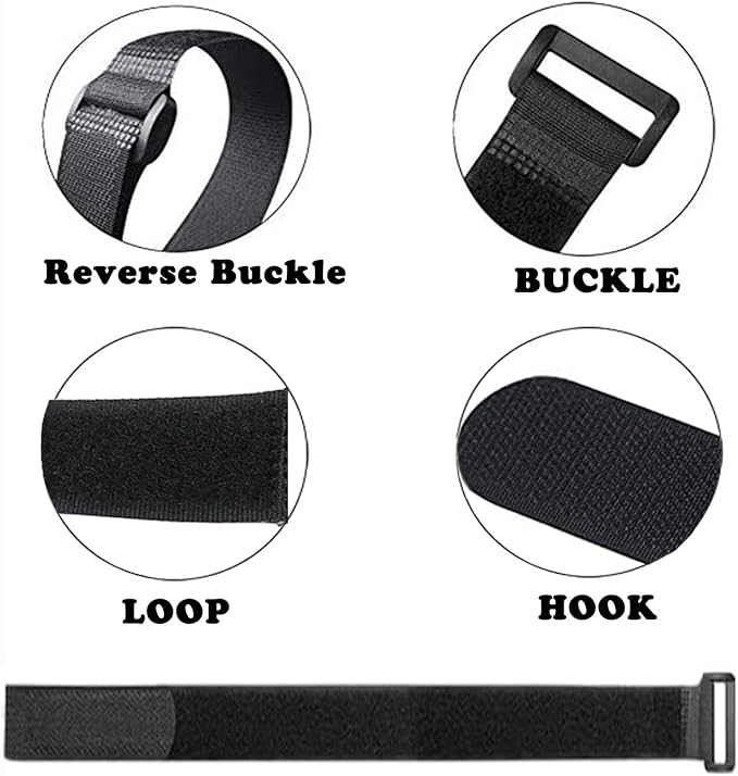 12 Pack (16 x 1 Inch) Reusable Fastening Cable Straps,Adjustable Multi-Purpose Hook and Loop Straps Nylon Cable Ties for Wire Cable Management Home Office Garage Outdoor Organization