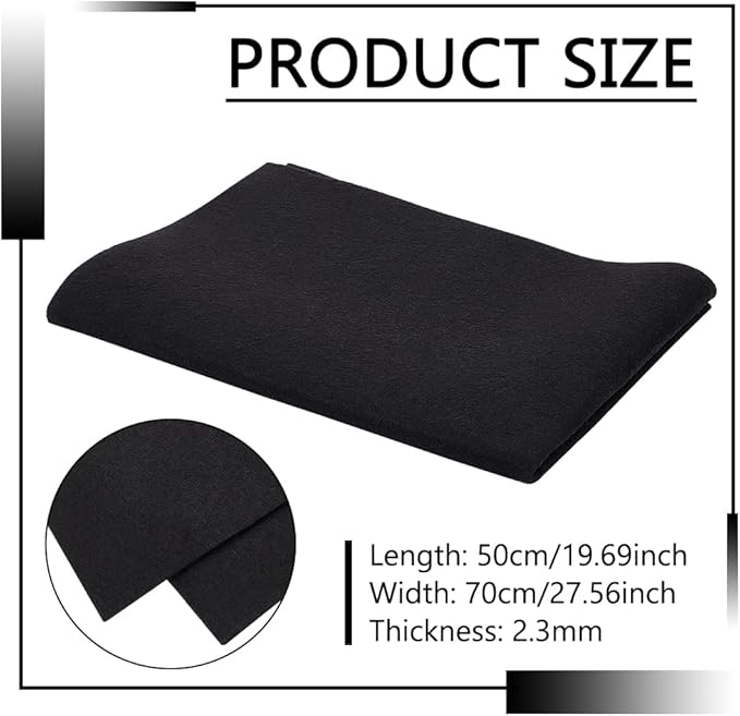 BENECREAT 27.5x19.6inch Chinese Calligraphy Drawing Felt Mat, Black Xuan Paper Painting Felt Desk Pad for Practice Calligraphy Traditional Chinese Painting, 3mm Thick