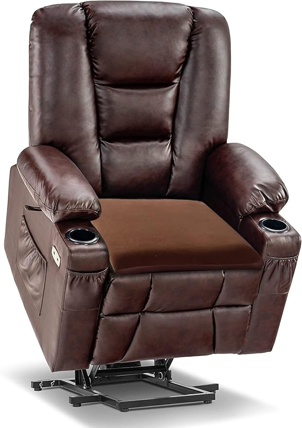 Sigmat Recliner Cushion for Elderly with Memory Foam 22x22x3 Inches Large Square Seat Cushion for Recliner Chair, Floor Pillow, Truck Seat Cushion Camel