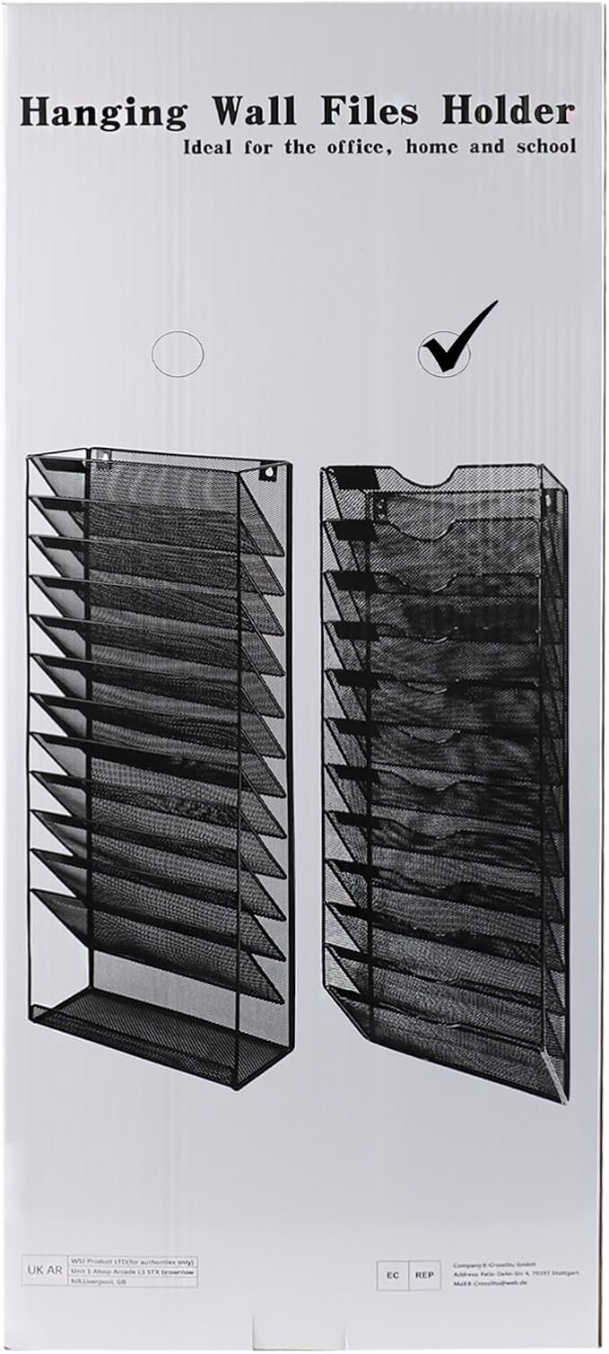 Wall Mounted File Organiser A8 Mesh in Hanging Wall File Holder Mail Organiser