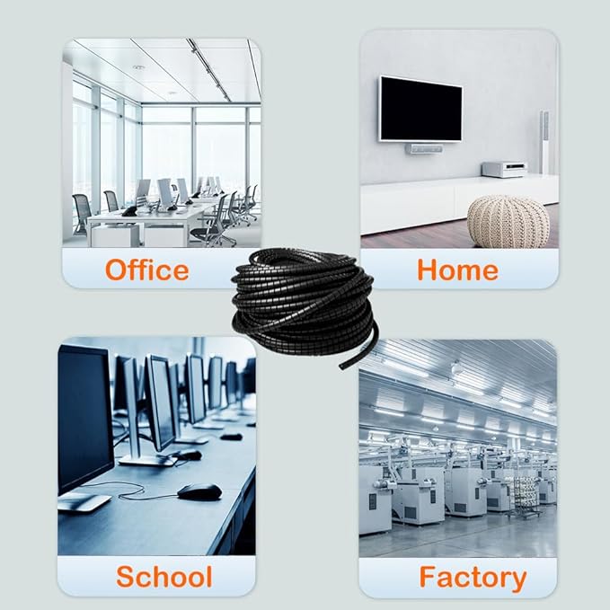 Spiral Cable Wrap - 45 Ft 5/16" Spiral Wire Wrap Cord Covers Bundle Sleeve Hose for Computer Electrical Wire Organizer-White (5/16 Inch-33Ft)