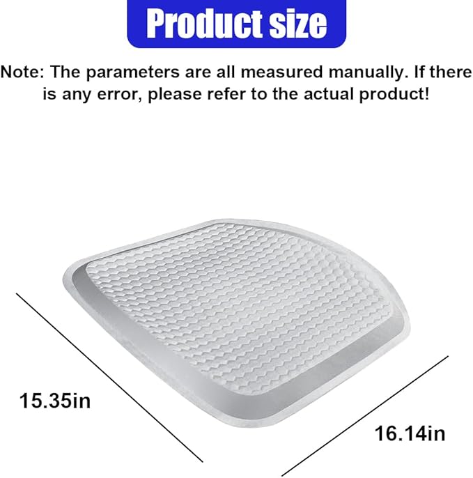 Gel Car Seat Cushion, Non-Slip & Breathable Automotive Chair Protector Pad, Comfortable Cooling Car Interior Seat Mat Accessories Universal for Sedans, SUV, Truck (Grey)