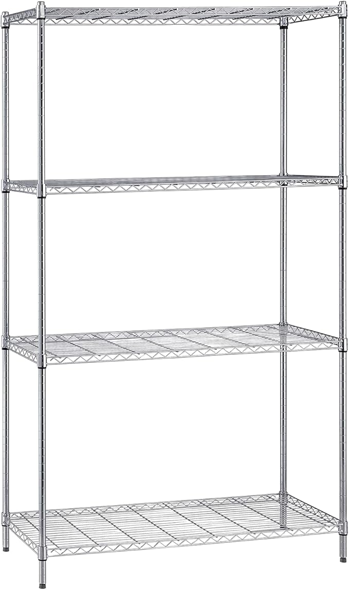 Quantum Storage Systems WR86-2448C Starter Kit Wire Shelves Chrome 4 Shelves 86" H x 48" W x 24" D