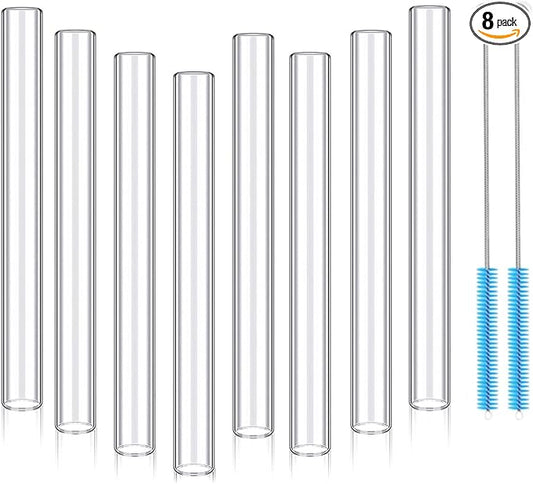 10Pack Borosilicate Glass Tubes Kit - 12mm OD 4 inch Long 2mm Thick Wall Premium Transparent Tubing for Glass blowing, Crafting, Chemistry & Art Projects with 2 Cleaning Brushes