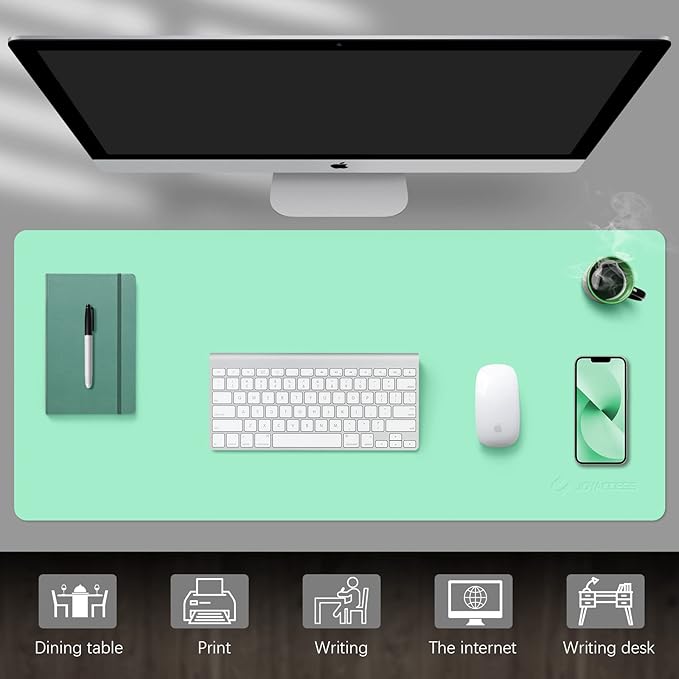 JOYACCESS Large Extended Gaming Mouse Pad, J Keyboard Mat for Desk,Non-Slip Base and Waterproof Desk Writing Pad for Office and Home, Double Sided Cmoputer Mouse Pad for Laptop(35.4 * 16.1)