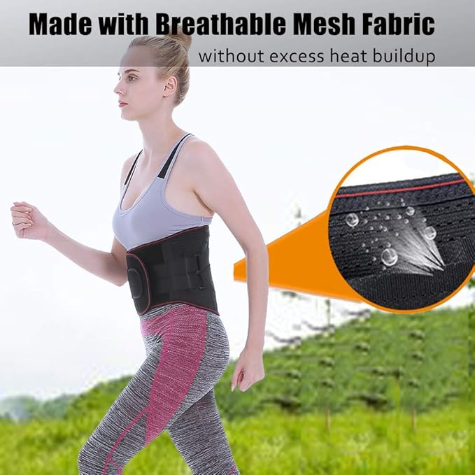 Lower Back Braces for Back Pain Relief - Compression Belt for Men & Women - Lumbar Support Waist Backbrace for Herniated Disc, Sciatica, Scoliosis - Breathable Mesh Design, Adjustable Straps(L, Black)
