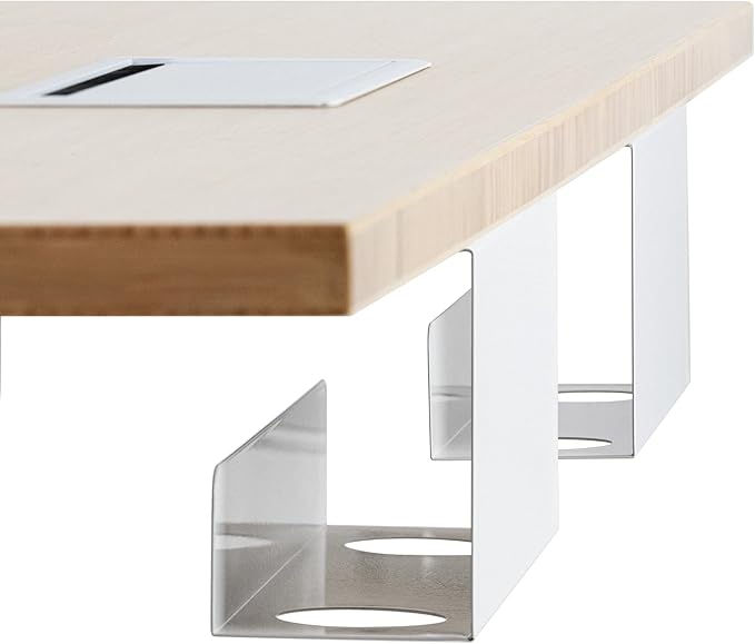 Under-Desk Cable Management Trays - Two 12" Trays in the Set - Perfect Storage for Cables, Power Bars, and Adaptors - White